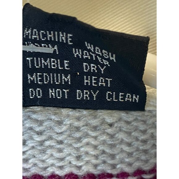 Vintage Striped Women's Sweater Grey New Tags Mister Noah Maroon Stripes Preppy - Picture 9 of 11